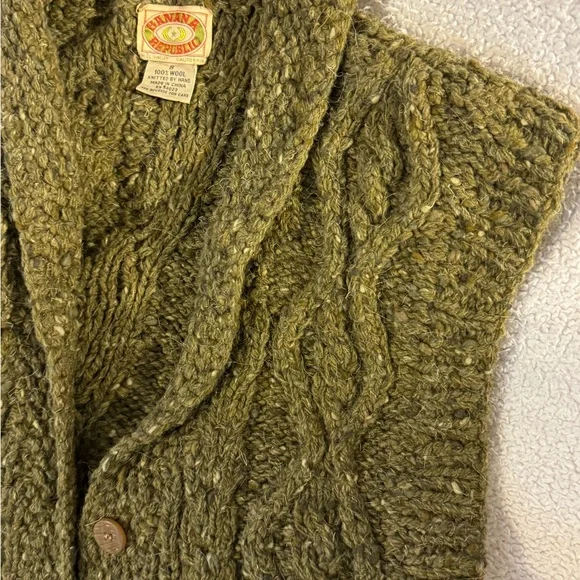 VINTAGE SWEATER VEST BANANA REPUBLIC WOOL CHUNKY - Picture 8 of 9